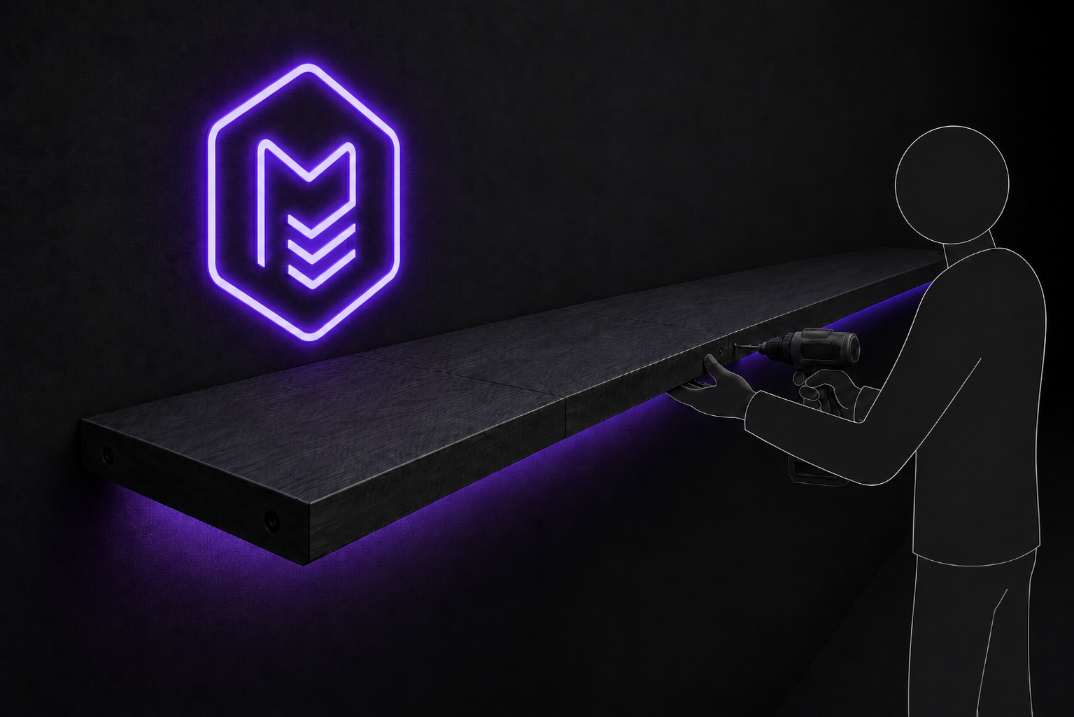 Установка модульной полки ModLab на стену